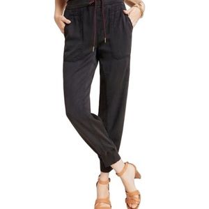 Anthropologie NOMAD Cargo Joggers Black Lyocell elastic drawstring Sz Small